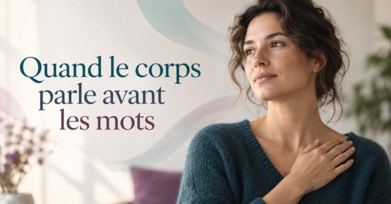 Femme attentive à ses sensations — Quand le corps parle avant les mots